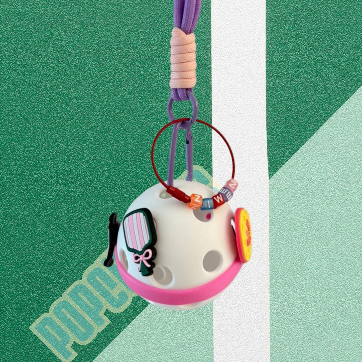 Pickleball Charm (Big) Dark Pink