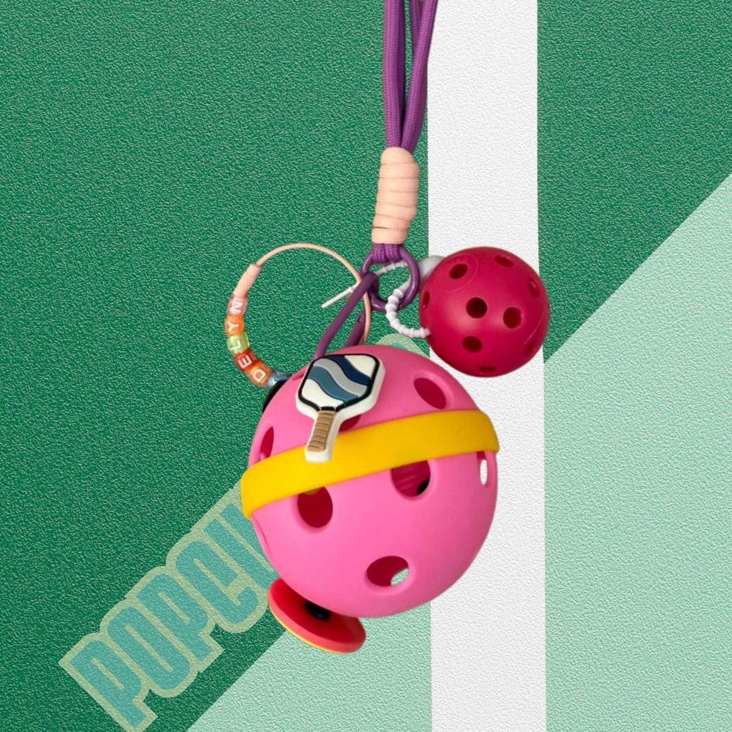 Pickleball Charm (Complete Set) Neon Yellow